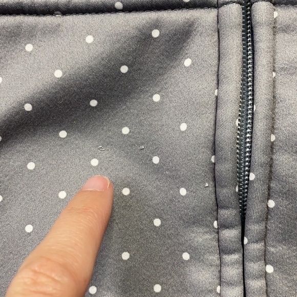 Burton Gray White Polka Dot Hooded Zip Up Sweatshirt Size Medium - Picture 7 of 7